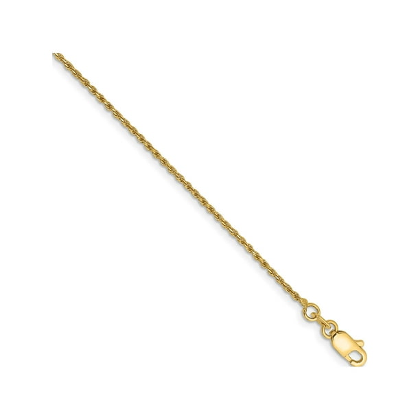 14K Womens Yellow Gold 1.15mm Machine-Made Rope Chain 20 IN 14K Womens Yellow Gold 1.15mm Machine-Made Rope Chain 20 IN